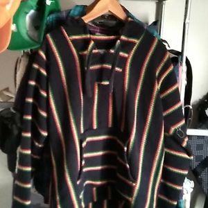 A rasta color pullover hoodie earth rag